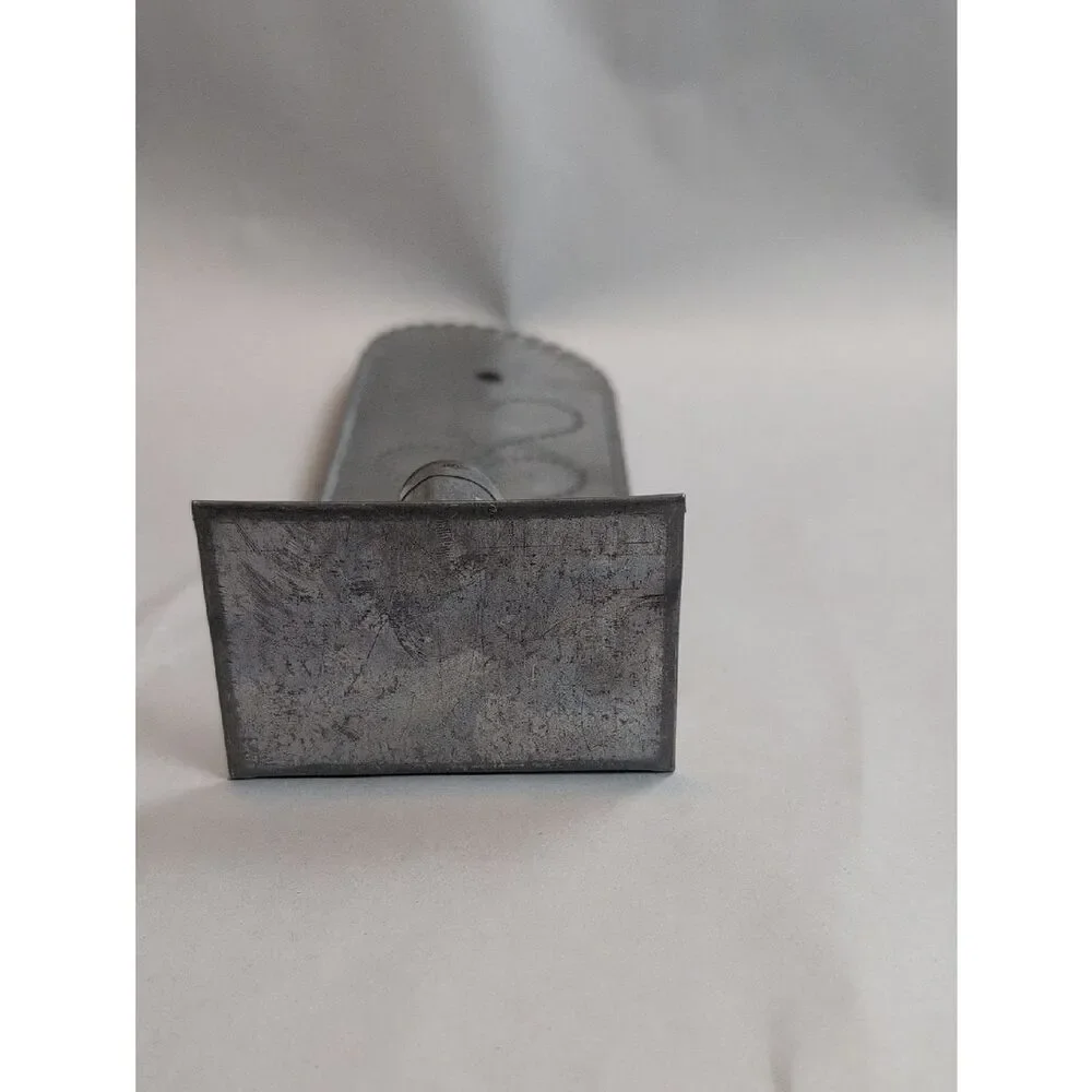 Vintage Handcrafted Gray Metal Punched Tin Hearts Wall Candle Sconce